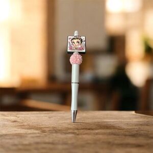 Cute Character Pen with Pink and White Accents